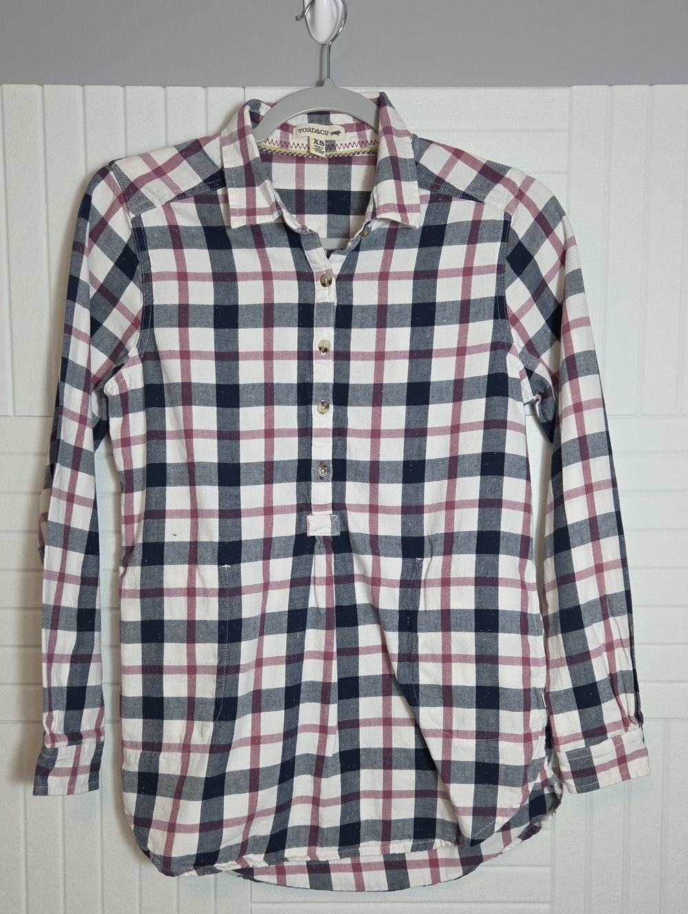Toad & Co. Organic Cotton Half Button Front Collared Flannel Shirt Size XS